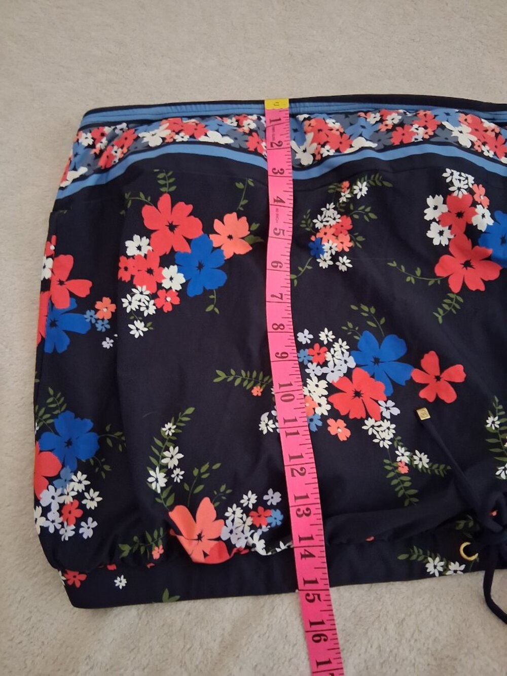 Michael Michael Kors NWOT Women's XS Navy Floral Two Piece Bandeau Swimsuit - Picture 14 of 16